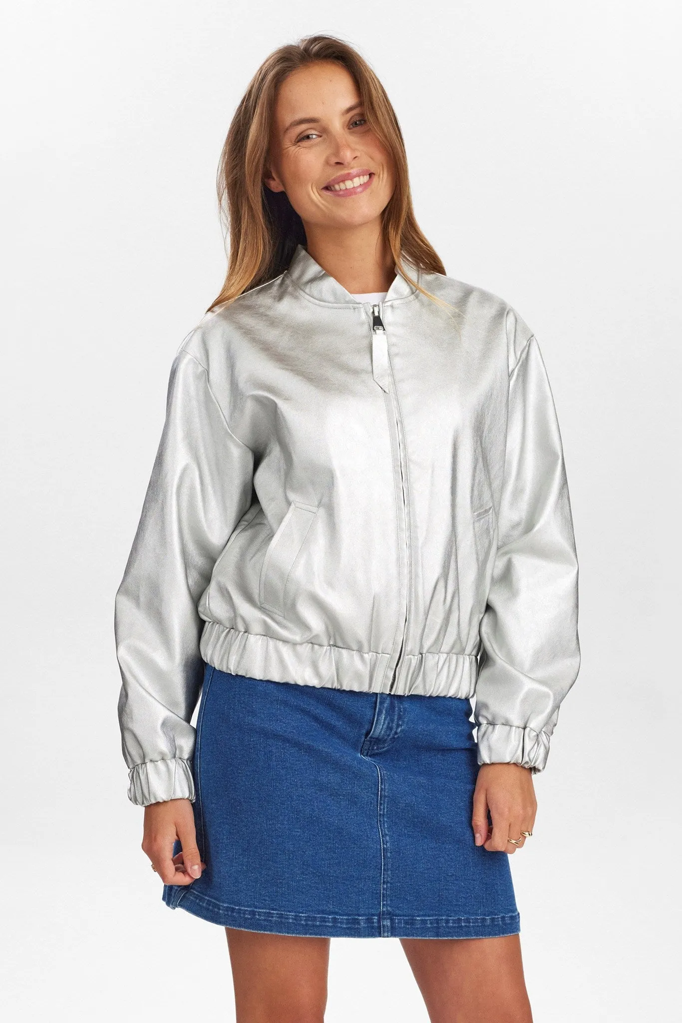 NUELLANORA METALLIC JACKET - Silver