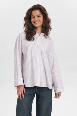 NUELOISE STRIPE SHIRT - Pink Lady NUELOISE STRIPE SHIRT - Pink Lady
