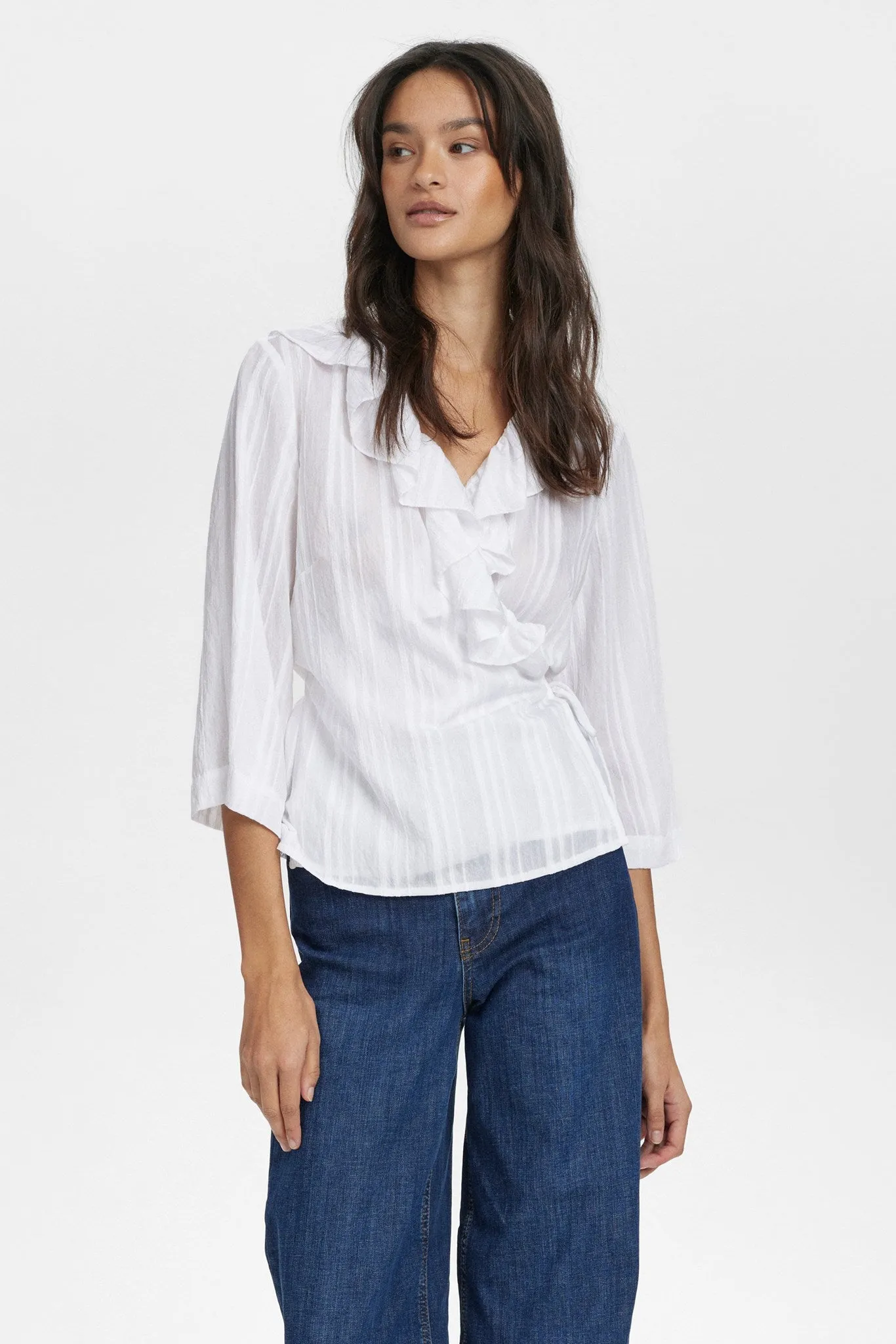 NUHALSTON WRAP SHIRT - Bright White