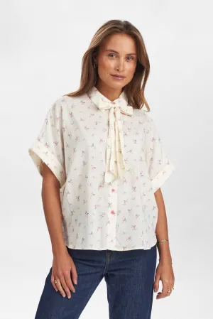 NULULIANA SS BOW SHIRT - Pristine NULULIANA SS BOW SHIRT - Pristine