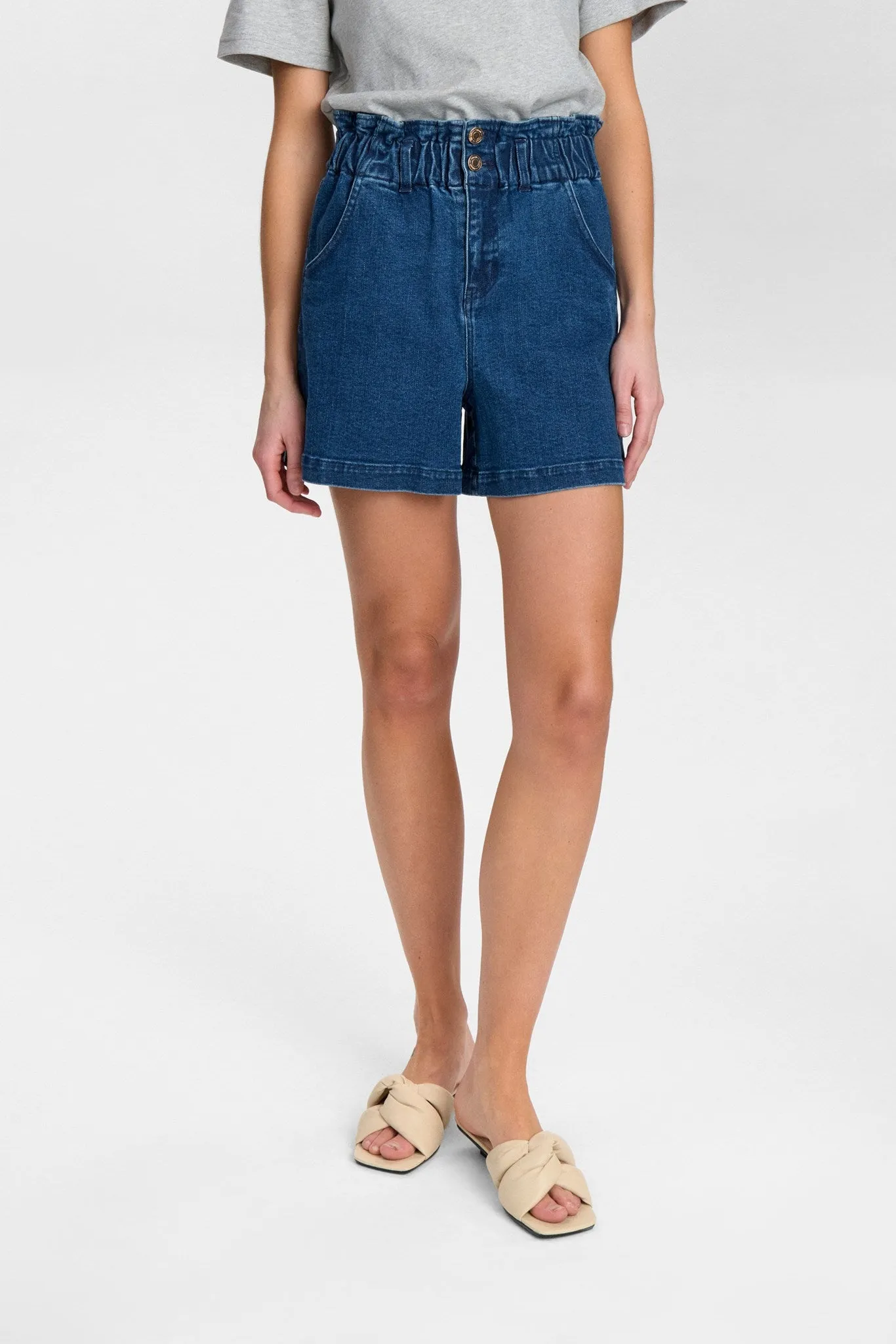 NULULU DENIM SHORTS  - Medium Blue Denim