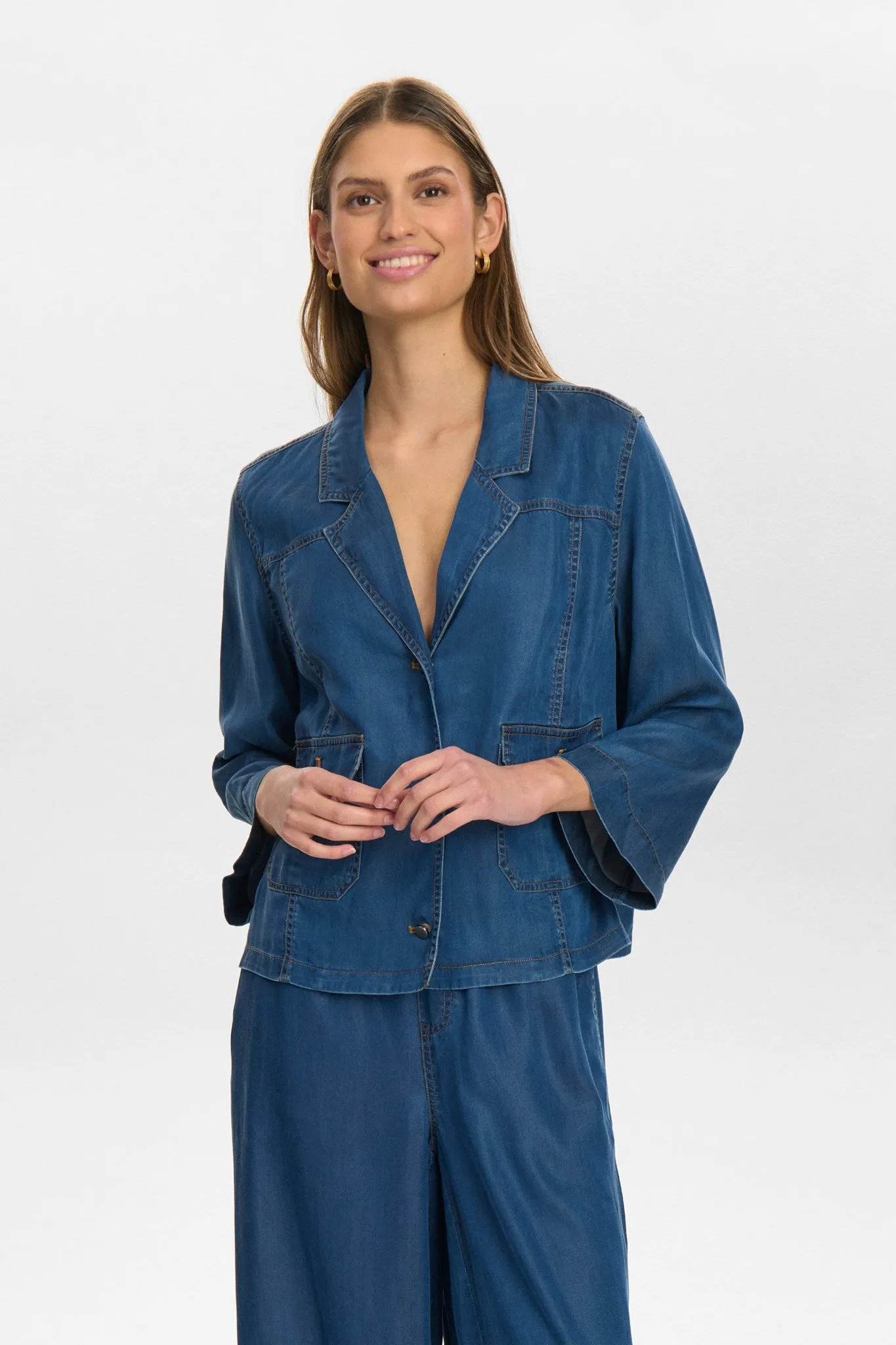 NUMIAMI SHIRT - Medium Blue Denim