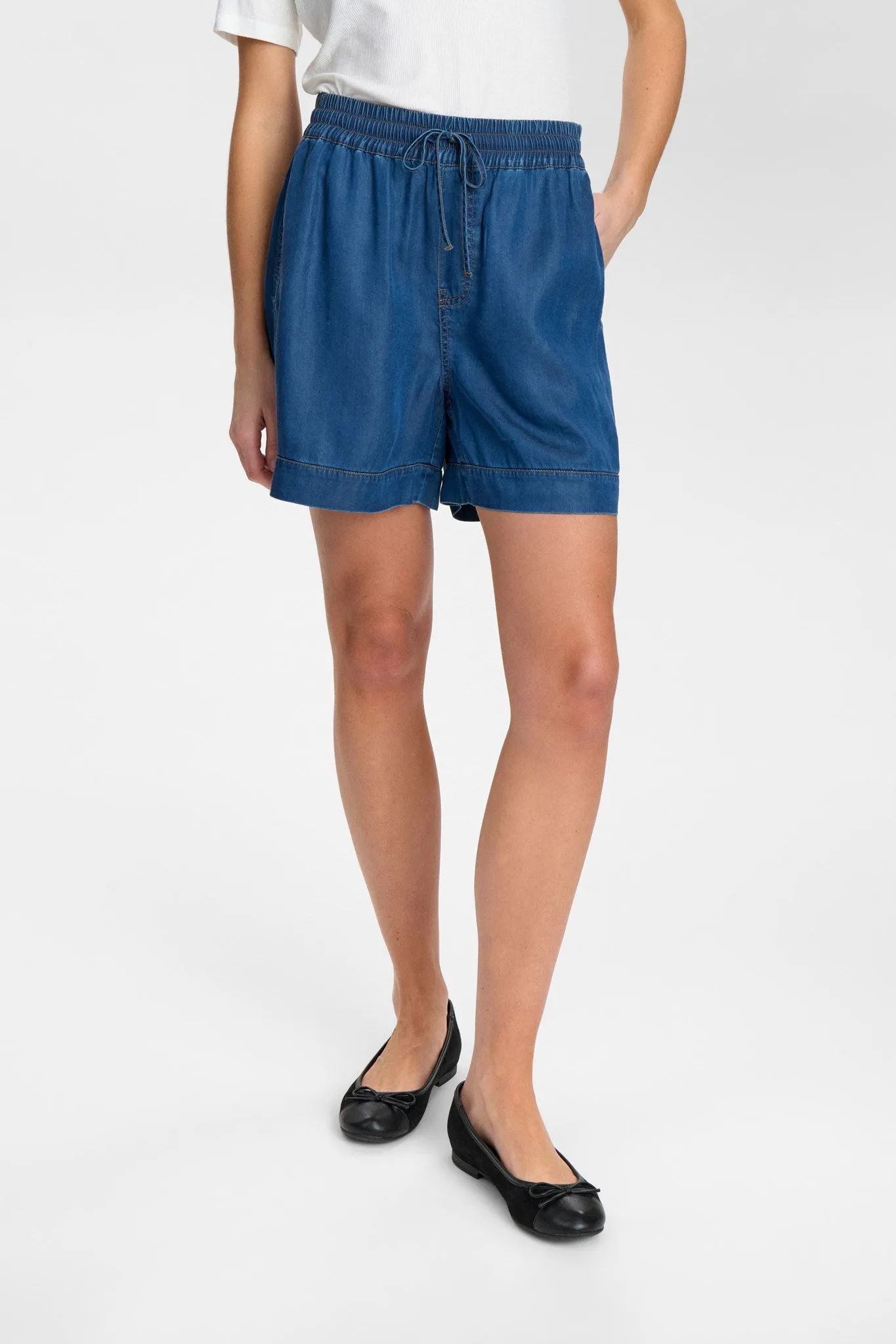 NUMIAMI SHORTS - Medium Blue Denim