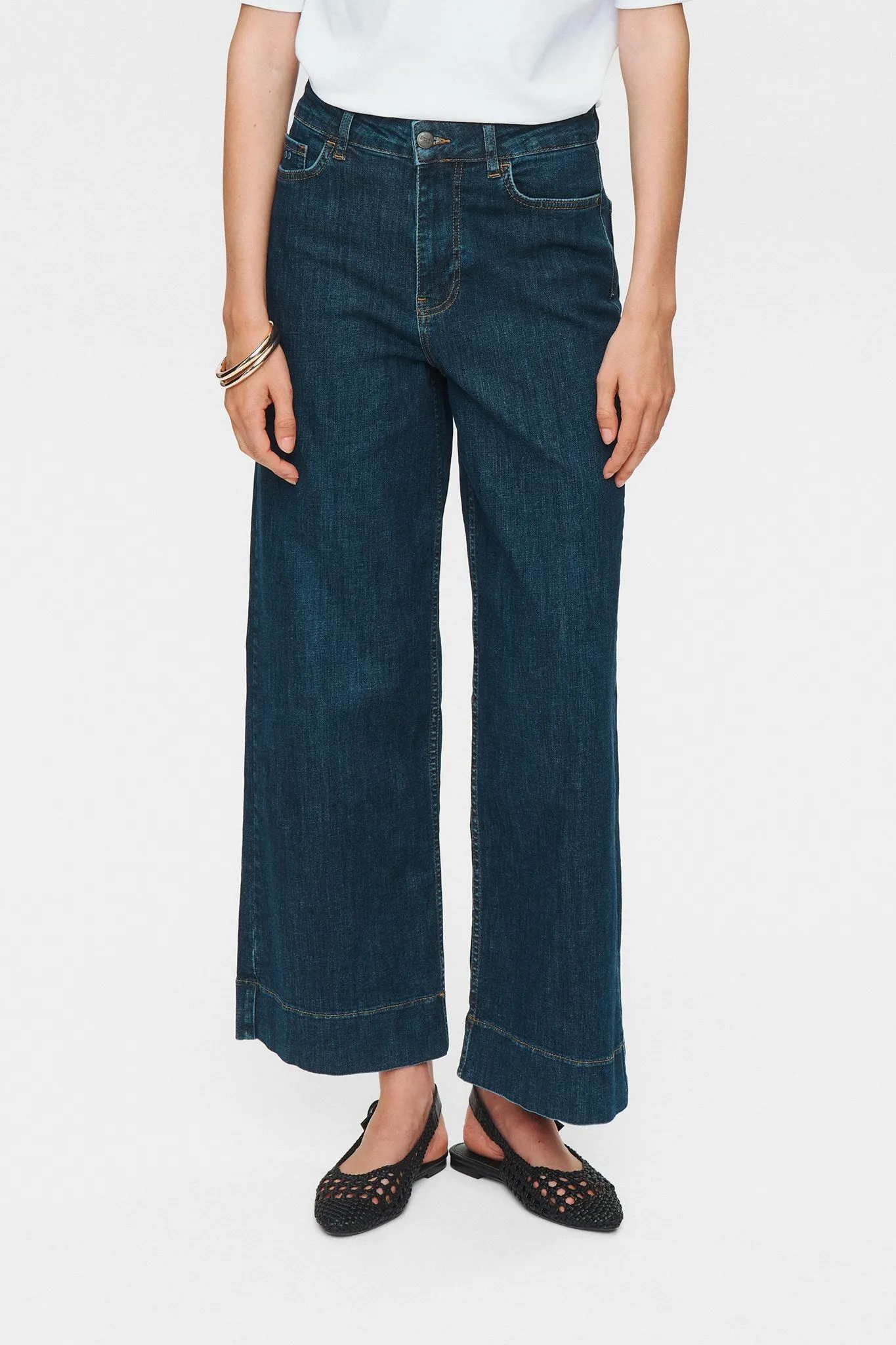 NUPARIS CROPPED JEANS - DARK BLUE - Dark Blue Denim