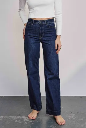 NUPARIS JEANS LONG DARK BLUE - Dark Blue Denim NUPARIS JEANS LONG DARK BLUE - Dark Blue Denim