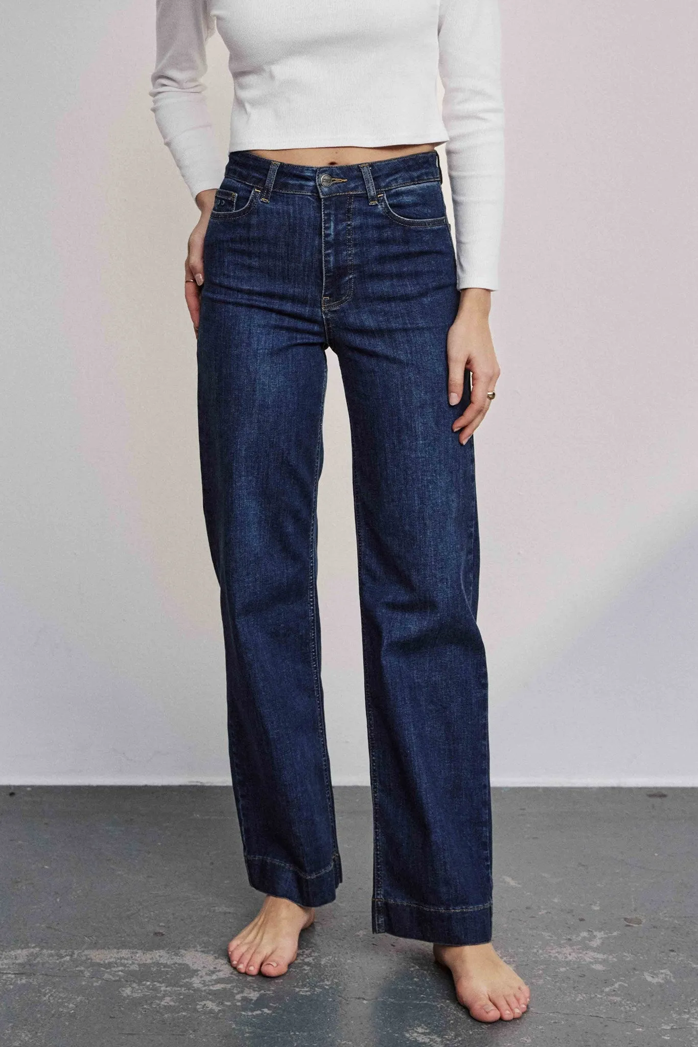 NUPARIS JEANS LONG DARK BLUE - Dark Blue Denim