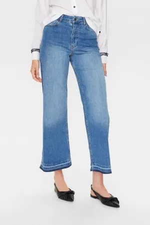 NUPARIS JEANS TREND CROP- MID BLUE - Medium Blue Denim NUPARIS JEANS TREND CROP- MID BLUE - Medium Blue Denim