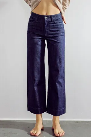 NUPARIS PANT CROP DARK D. BLUE - Dark Denim Blue NUPARIS PANT CROP DARK D. BLUE - Dark Denim Blue