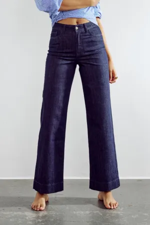 NUPARIS PANT LONG DARK DENIM BLUE - Dark Denim Blue NUPARIS PANT LONG DARK DENIM BLUE - Dark Denim Blue