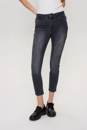 NUSIDNEY CROPPED GREY - Medium Grey mel NUSIDNEY CROPPED GREY - Medium Grey mel