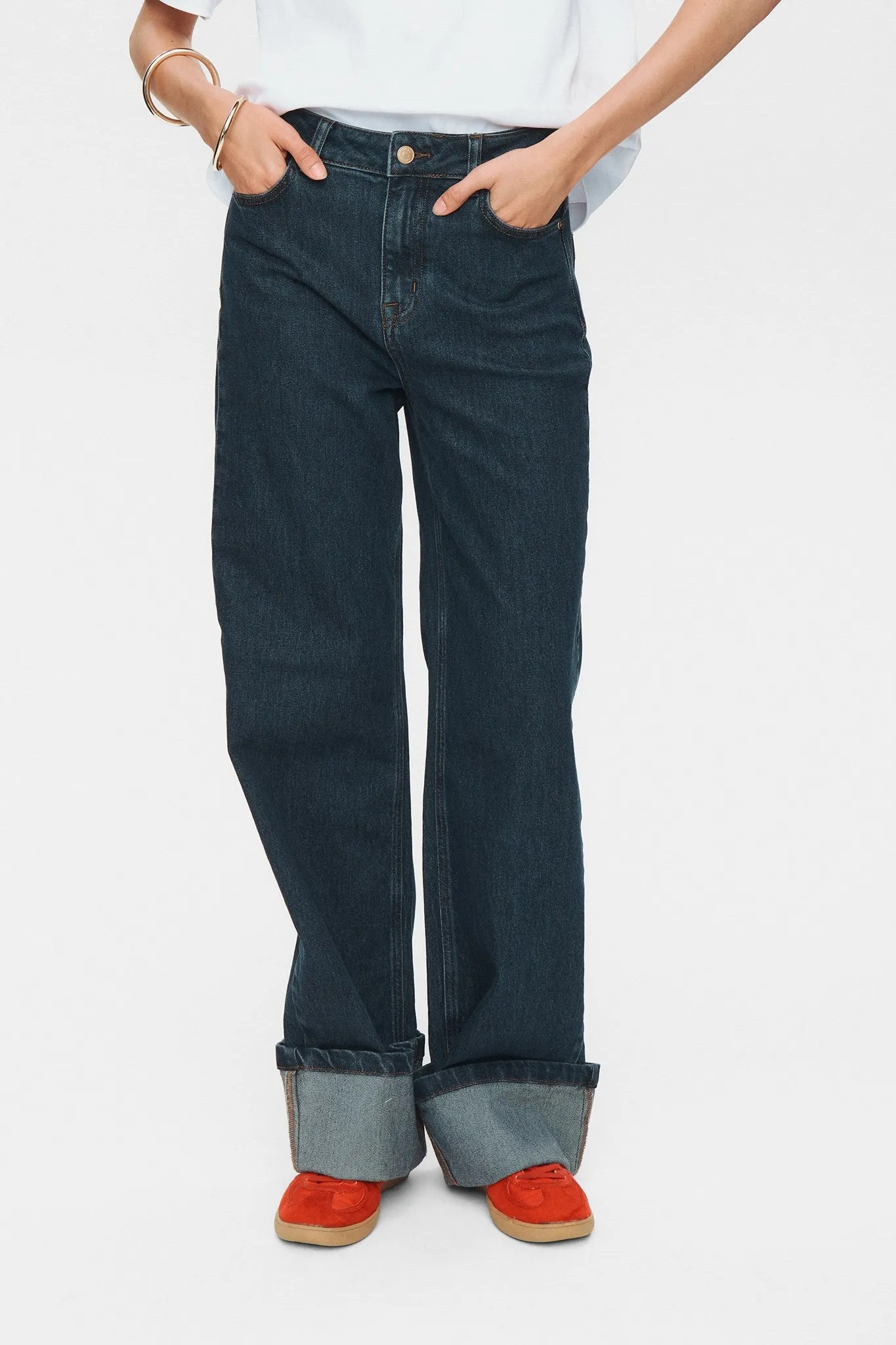 NUTORONTO WIDE JEANS - Dark Denim Blue