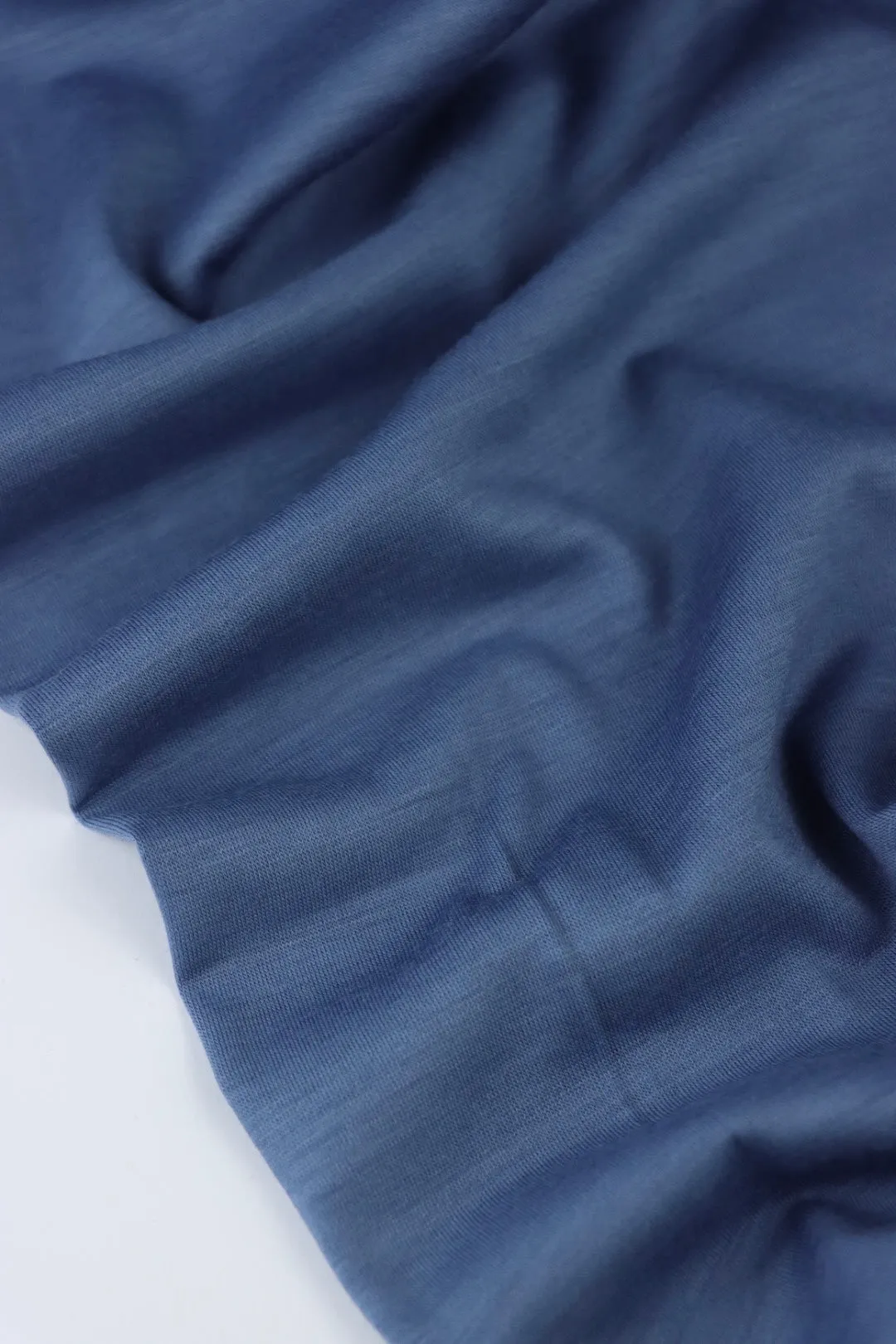 NY Blue Kerry 100% Superwash Wool Jersey Knit | By The Half Yard