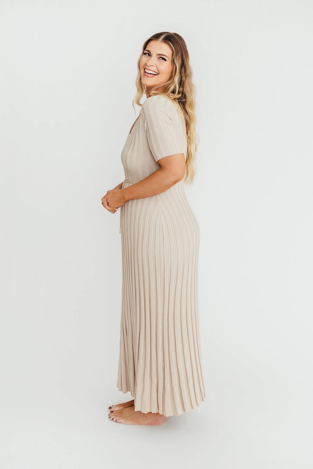 Oakley Ribbed Maxi Dress in Dusty Taupe - Bump Friendly *Final-Sale*