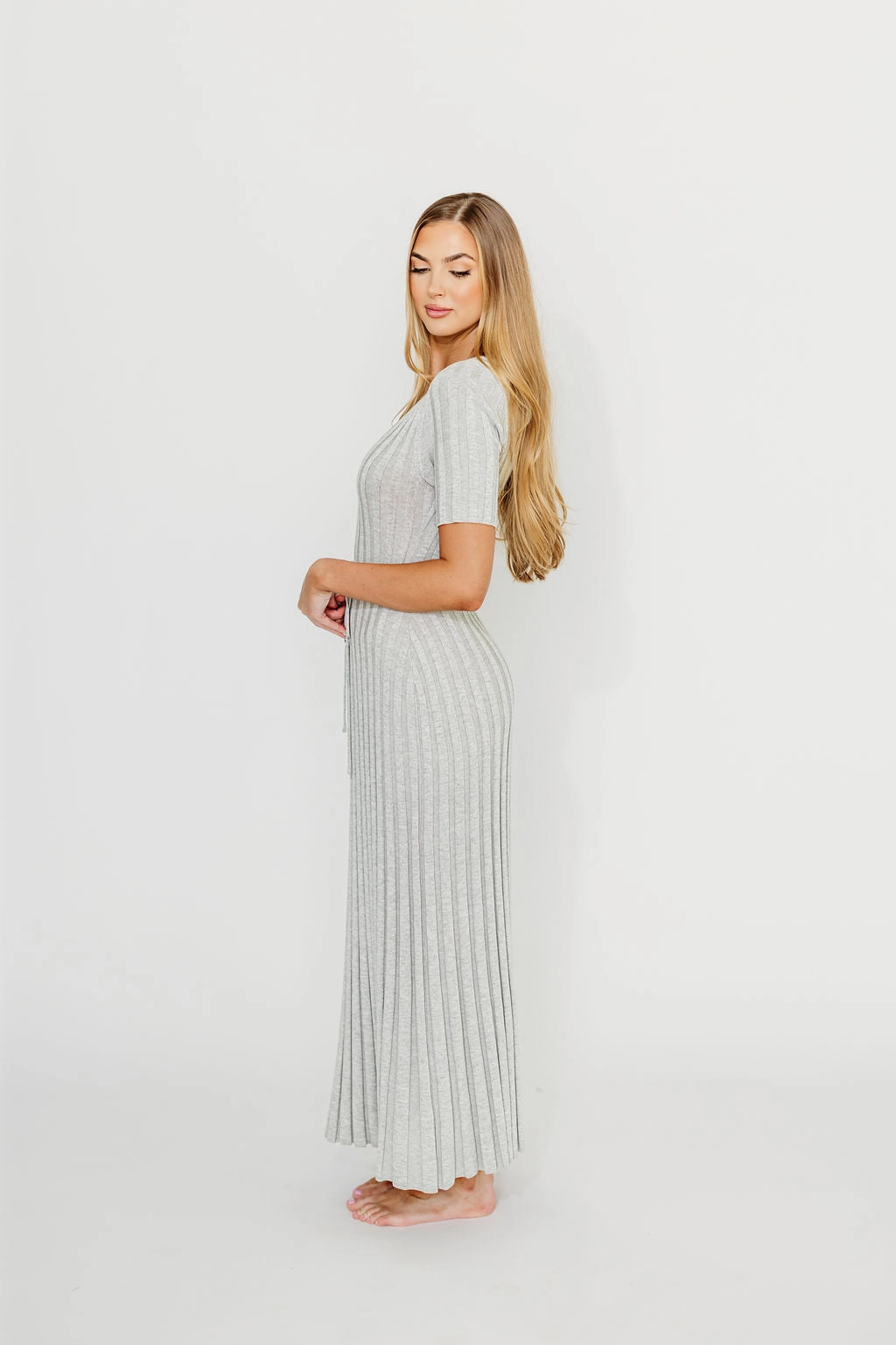 Oakley Ribbed Maxi Dress in Heather Grey -Bump Friendly *Final-Sale*