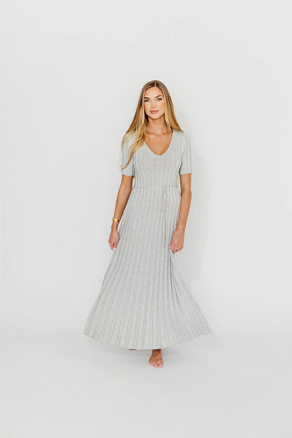 Oakley Ribbed Maxi Dress in Heather Grey -Bump Friendly *Final-Sale*
