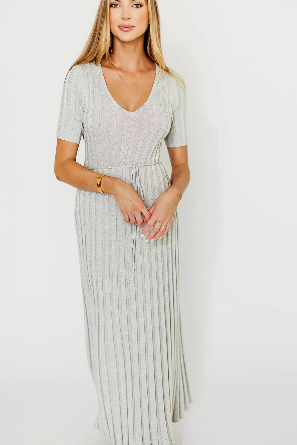 Oakley Ribbed Maxi Dress in Heather Grey -Bump Friendly *Final-Sale*