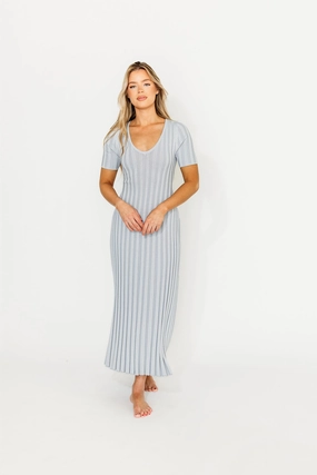 Oakley Ribbed Maxi Dress in Light Blue - Bump Friendly *Final-Sale* Oakley Ribbed Maxi Dress in Light Blue - Bump Friendly *Final-Sale*