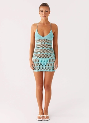 Ocean Whisper Mini Dress - Turquoise Ocean Whisper Mini Dress - Turquoise