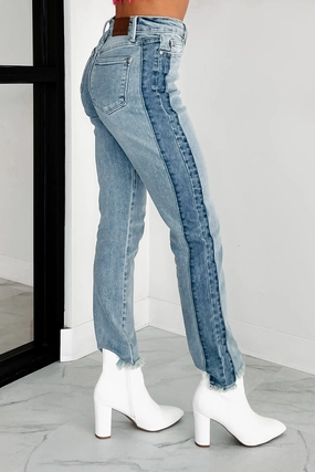 Octavius Two Tone High Waist Judy Blue Slim Jeans (Medium) Octavius Two Tone High Waist Judy Blue Slim Jeans (Medium)