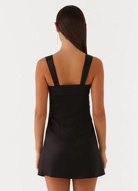 Odette Satin Mini Dress - Black Odette Satin Mini Dress - Black