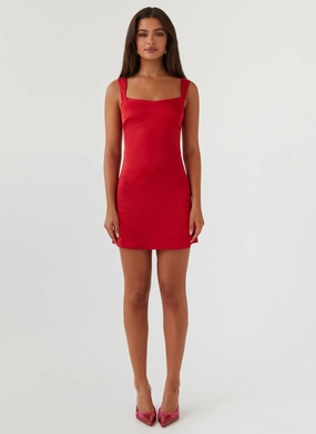 Odette Satin Mini Dress - Red Odette Satin Mini Dress - Red