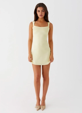 Odette Satin Mini Dress - Yellow Odette Satin Mini Dress - Yellow