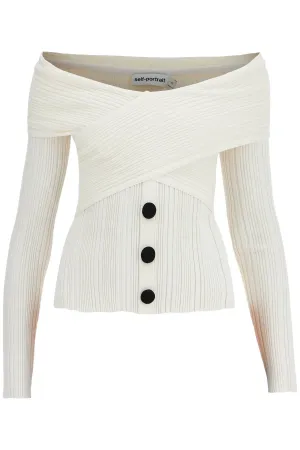 off-shoulder knit top SC24 001T C CREAM