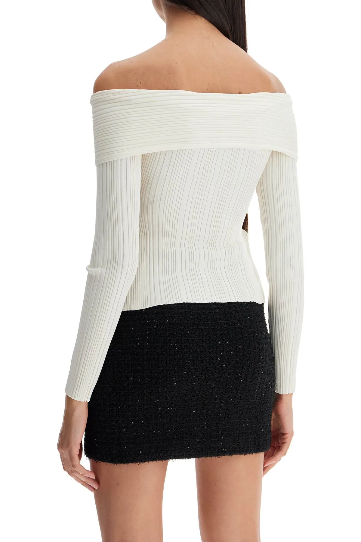 off-shoulder knit top SC24 001T C CREAM
