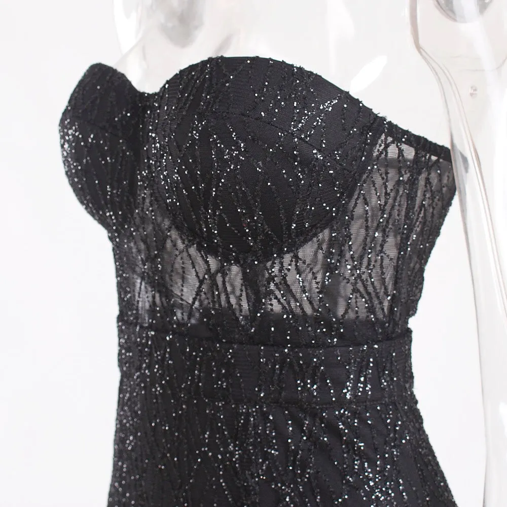 Off Shoulder Sparkle Long Dress