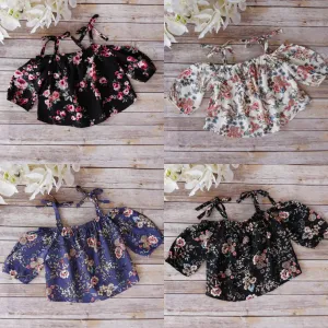 Off the shoulder floral tops