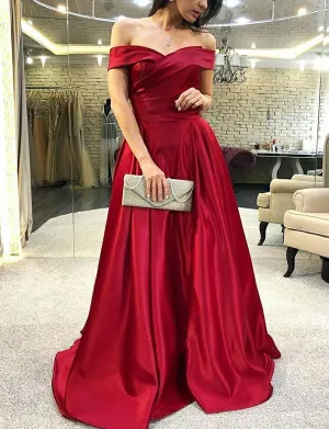Off the Shoulder Long Prom Dresses Evening Gowns