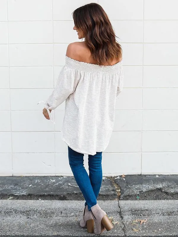 Off-the-shoulder Long Sleeves Blouse&shirt Tops