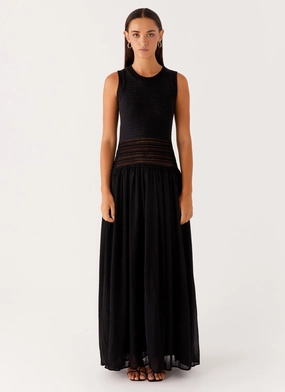 Off Grid Crochet Maxi Dress - Black Off Grid Crochet Maxi Dress - Black