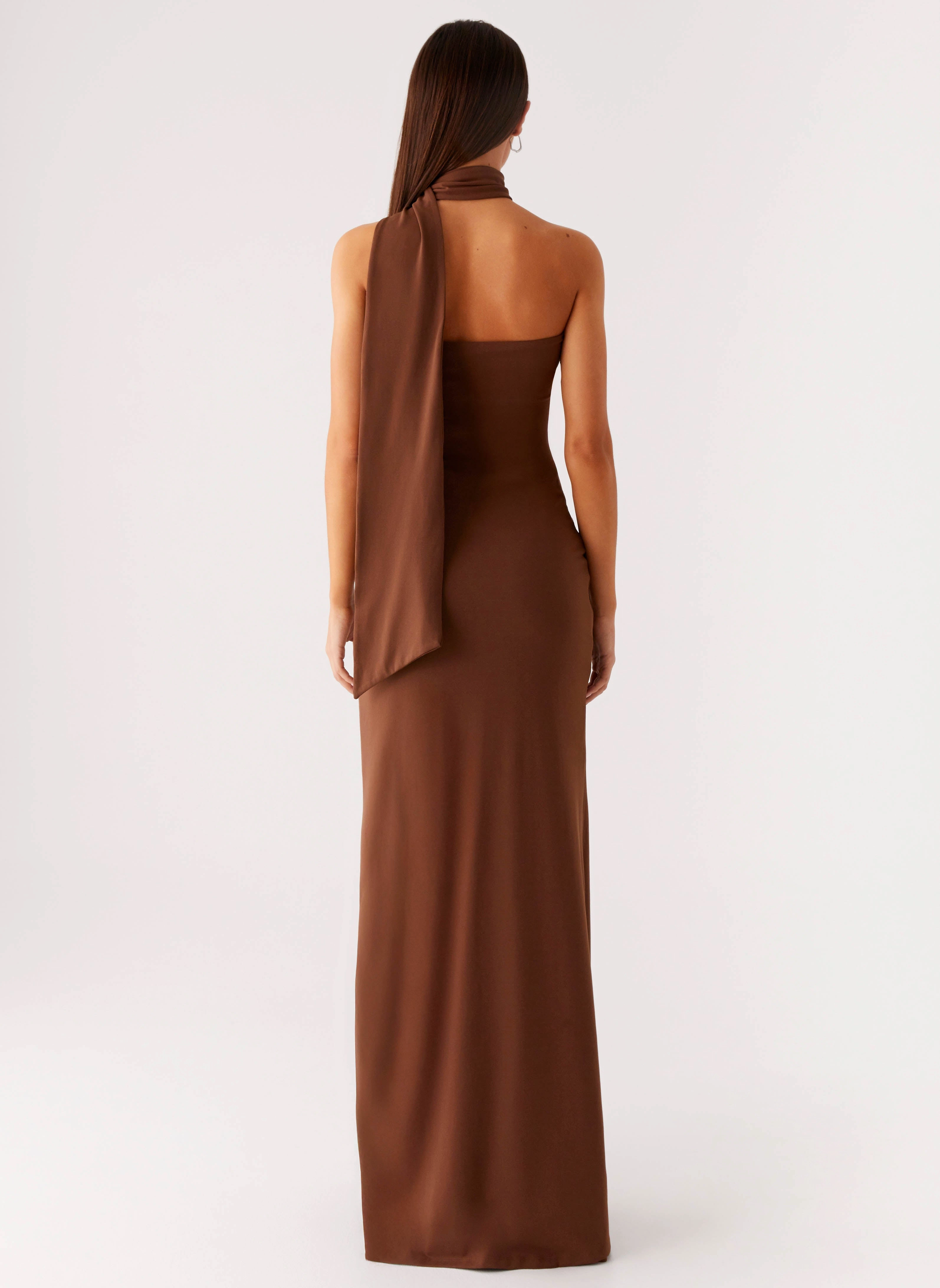 Olive Bloom Maxi Dress - Chocolate