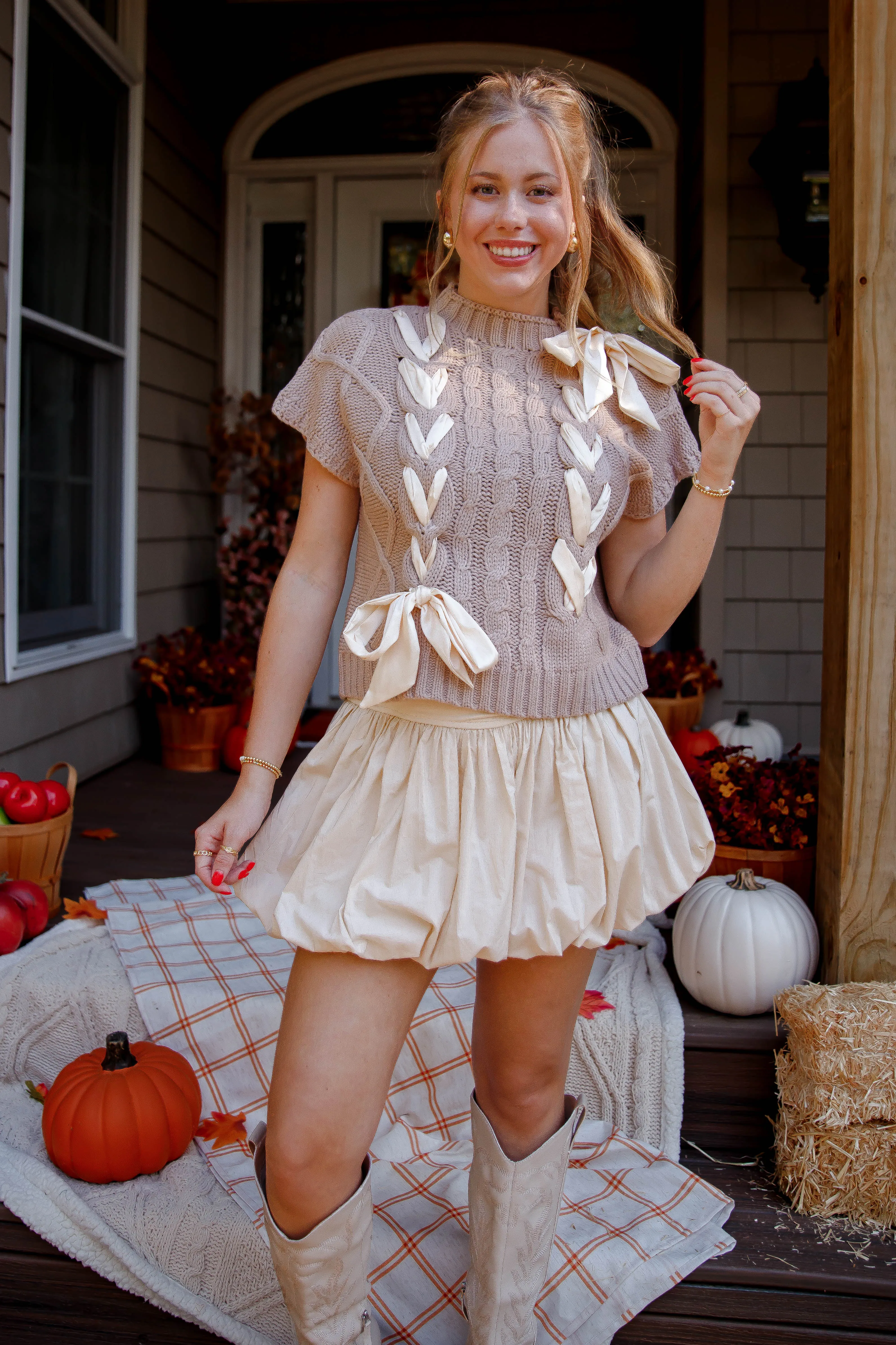 On My Way Home Sweater Vest-Taupe