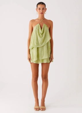 On The Go Beaded Mini Dress - Mint On The Go Beaded Mini Dress - Mint