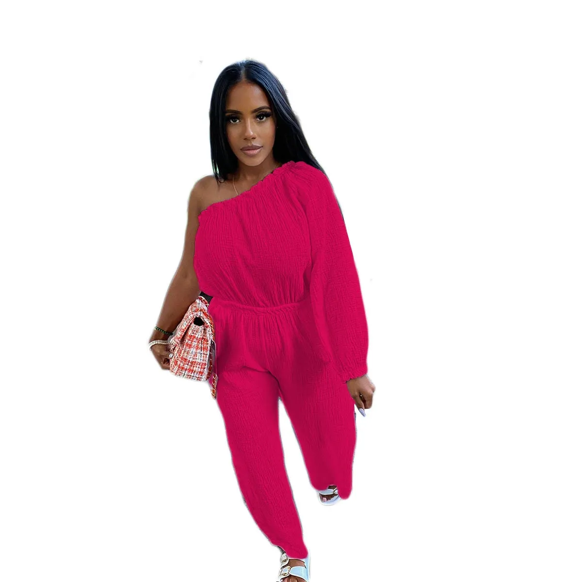 One Piece  Long Sleeve  White Classy Jumpsuit