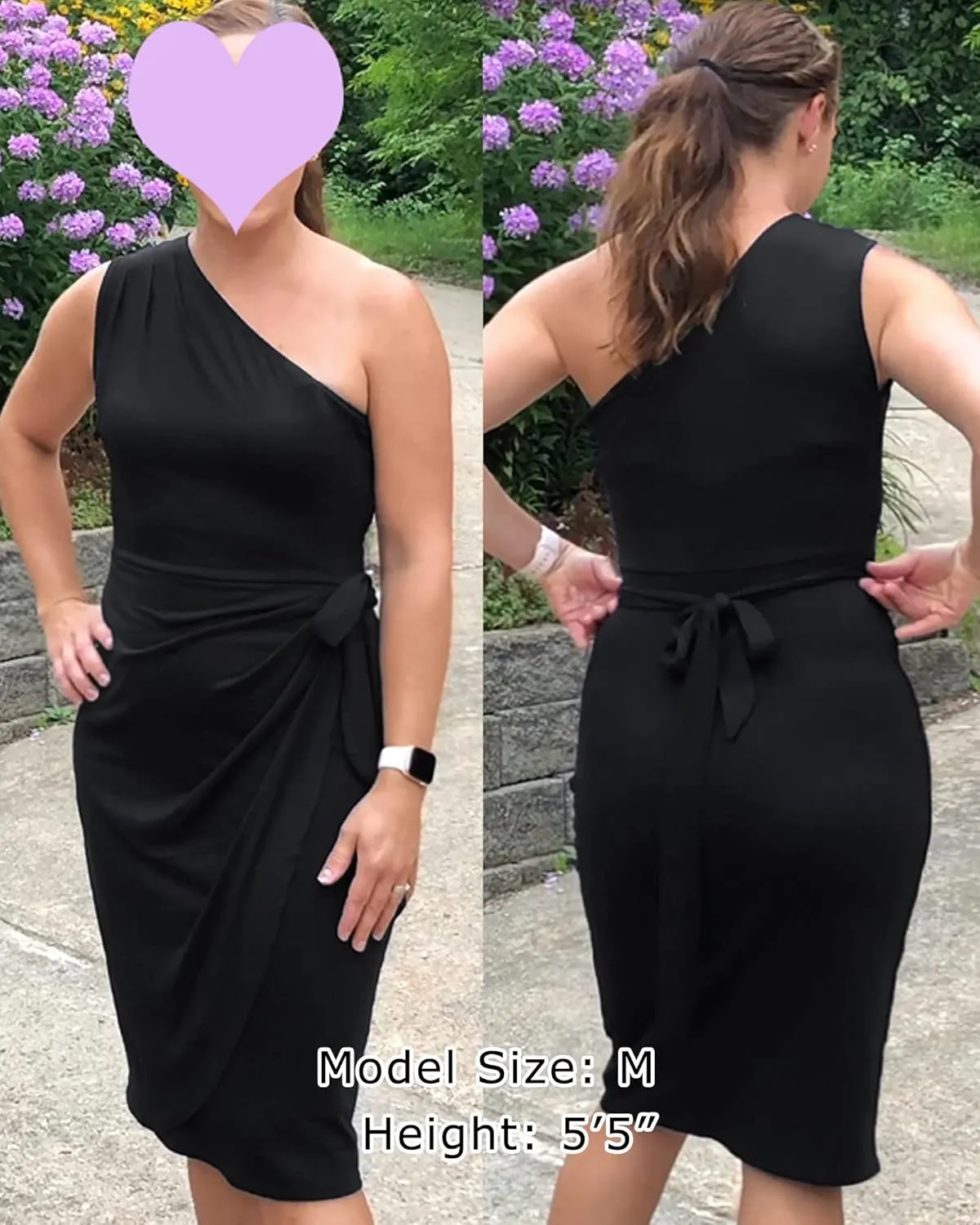 One Shoulder Party Dress for Women Faux Wrap Ruched Sheath Cocktail Wedding Guest Dresses