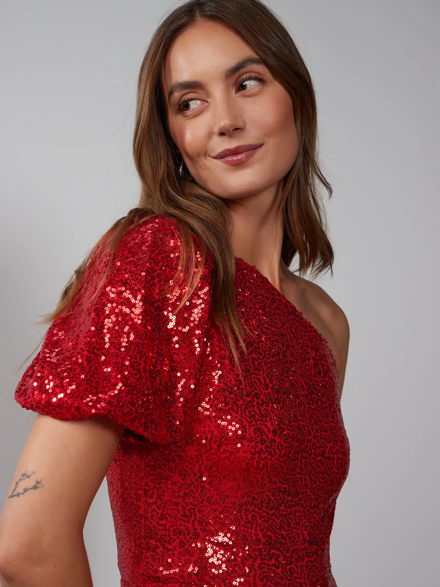 One-Shoulder Sequin Jumpsuit