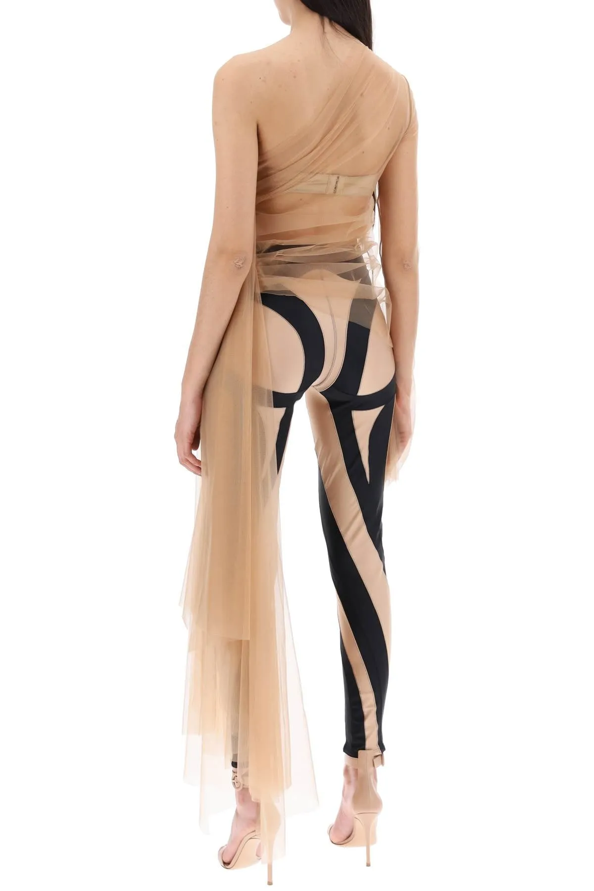 one-shoulder tulle 24S1TO0695580 TAN