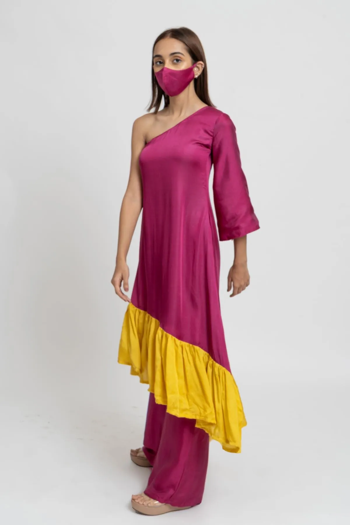 One Shoulder Tunic Set