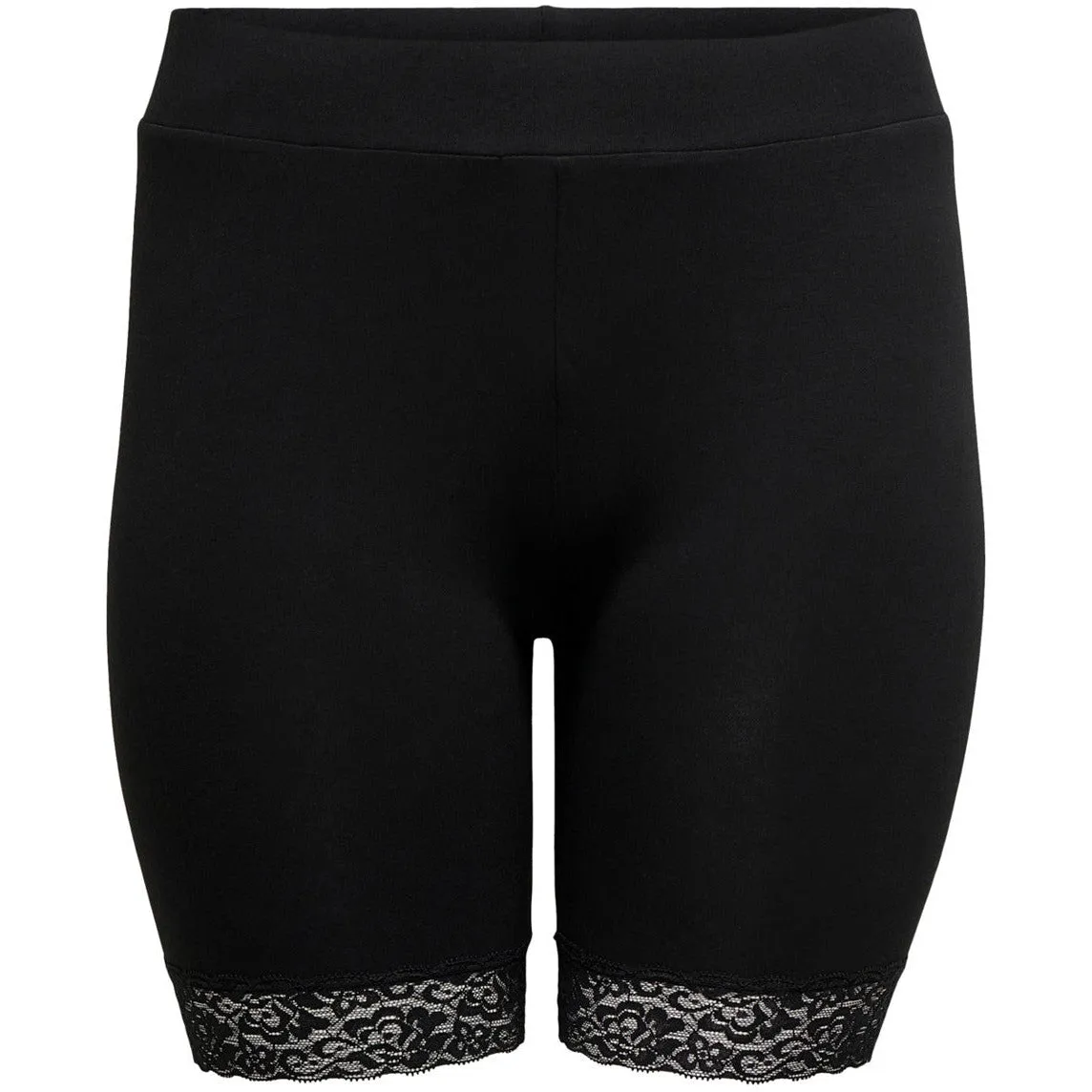 Only Lace Trim Shorts in Black