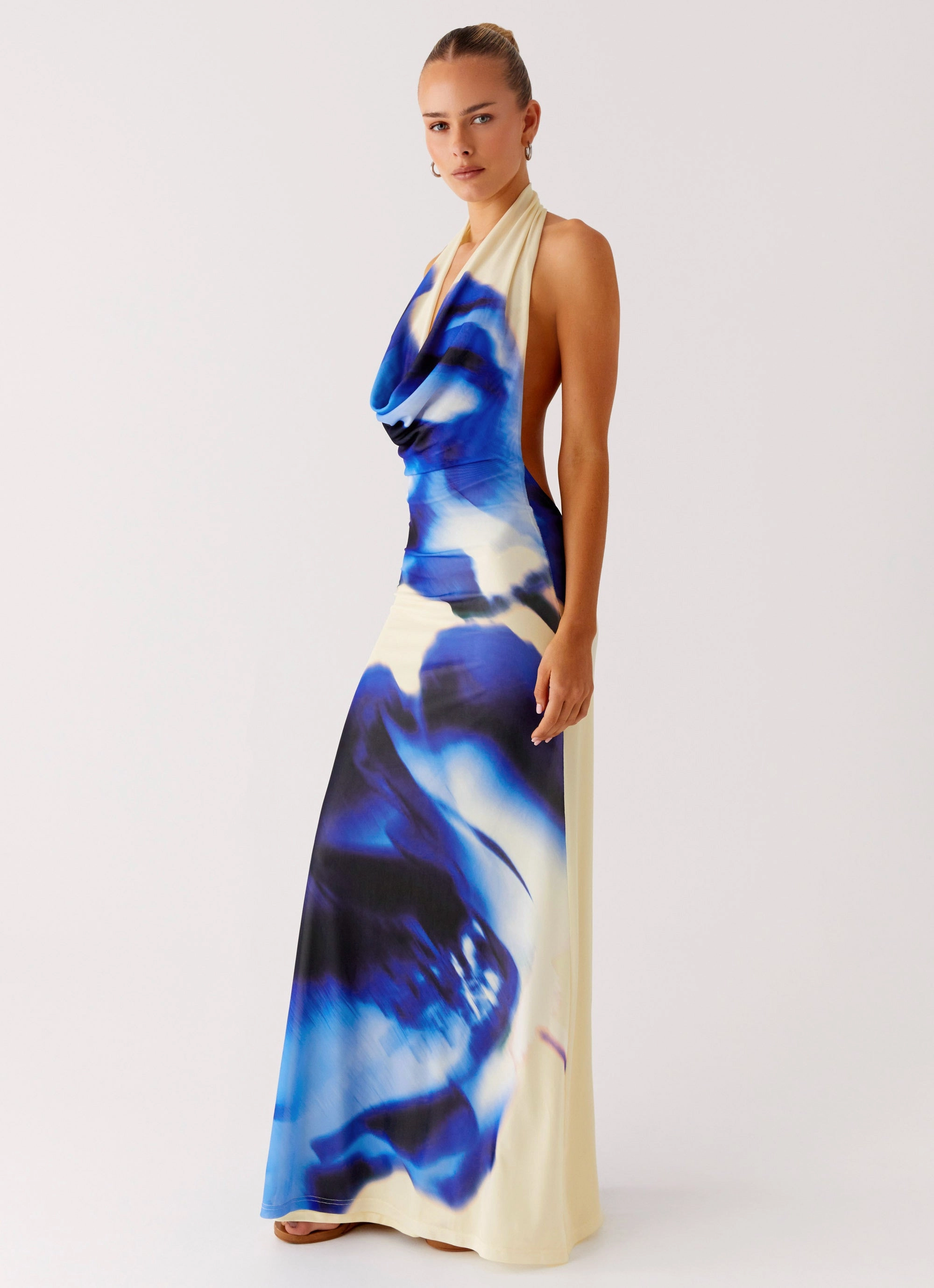 Only A Feeling Cowl Neck Maxi Dress - Heirloom Floral