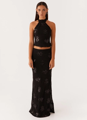 Only Girl Sequin Maxi Skirt - Black Only Girl Sequin Maxi Skirt - Black