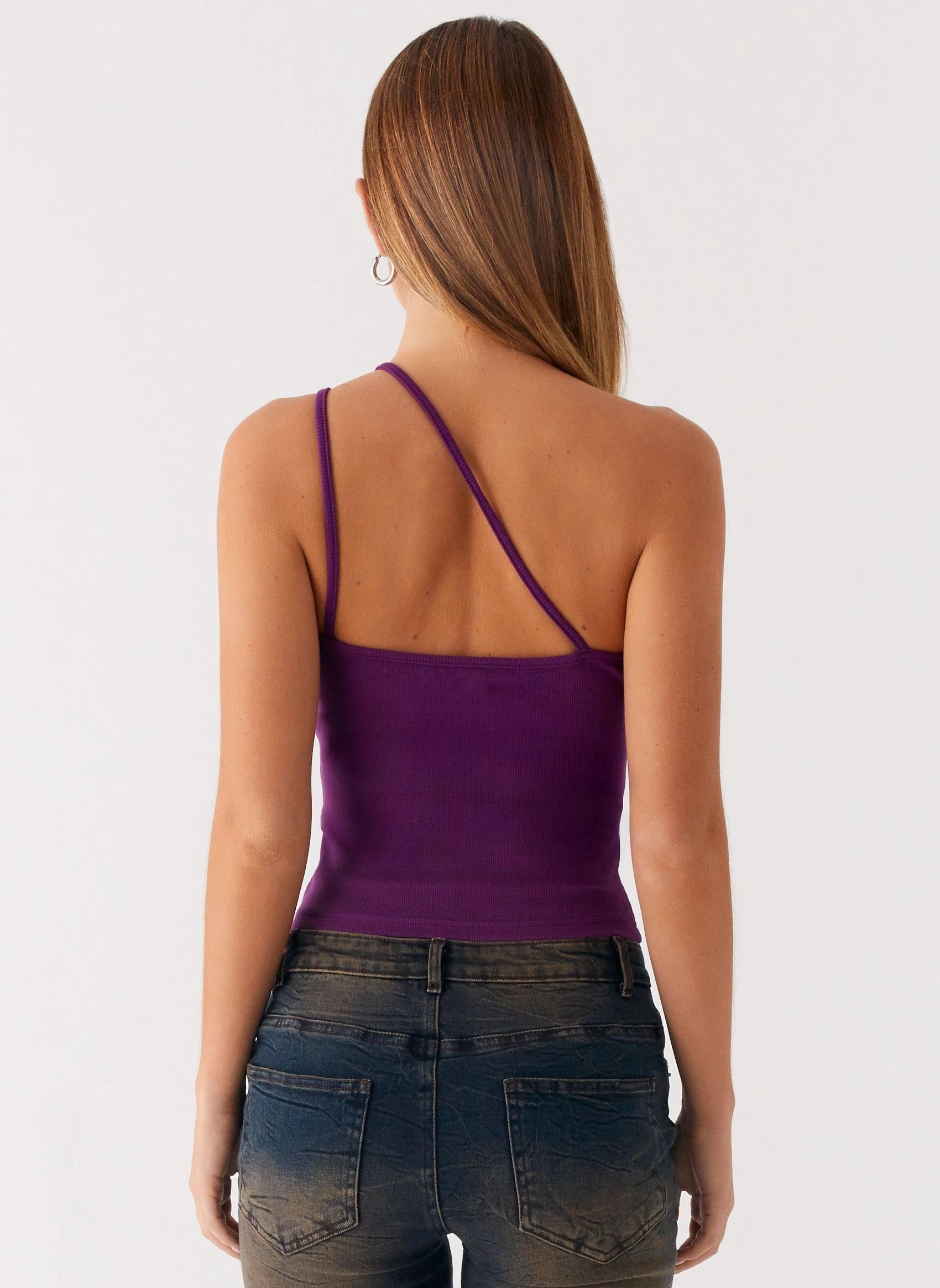 Optix Button Front Top - Plum