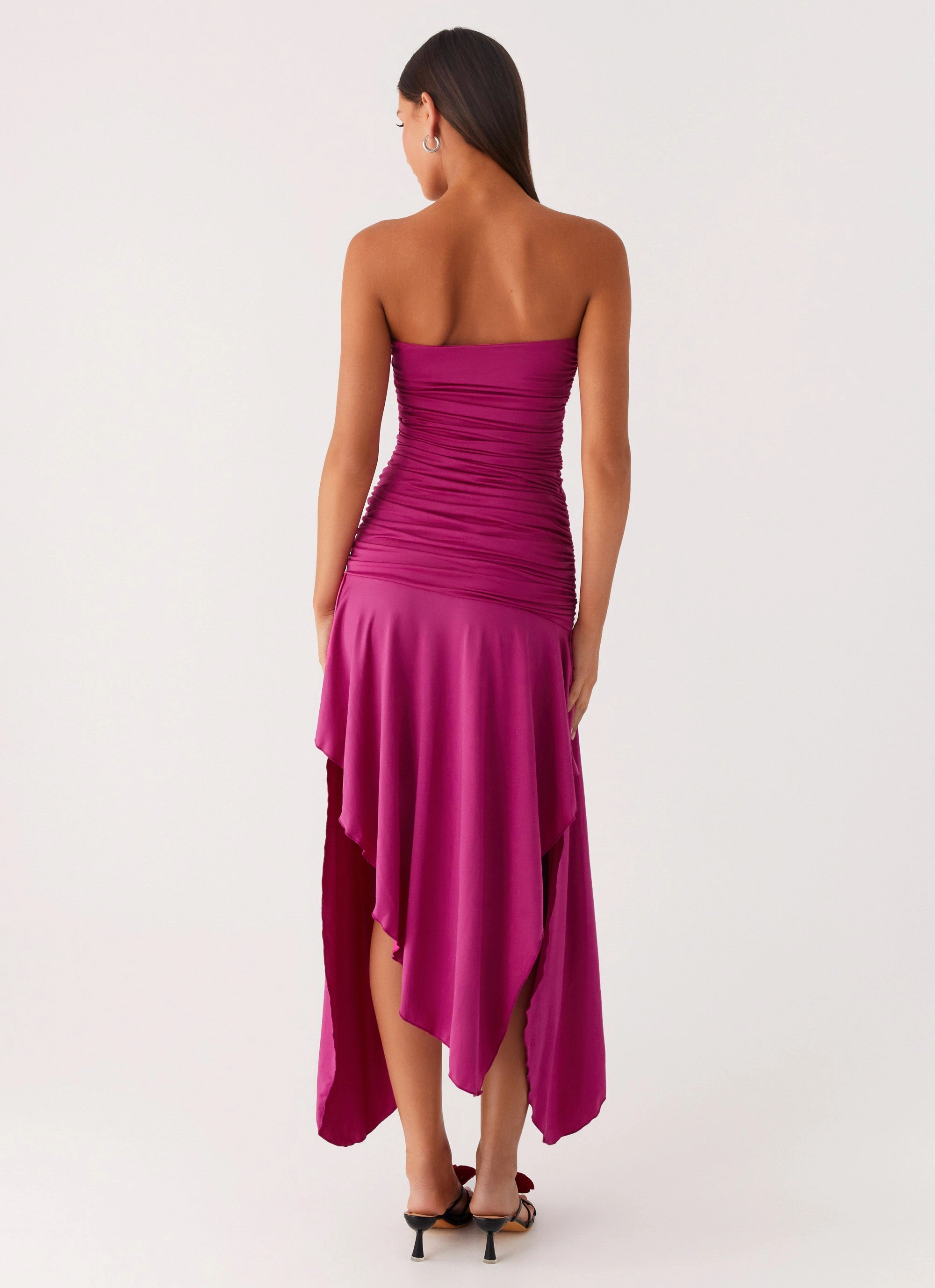 Ora Strapless Maxi Dress - Fuchsia