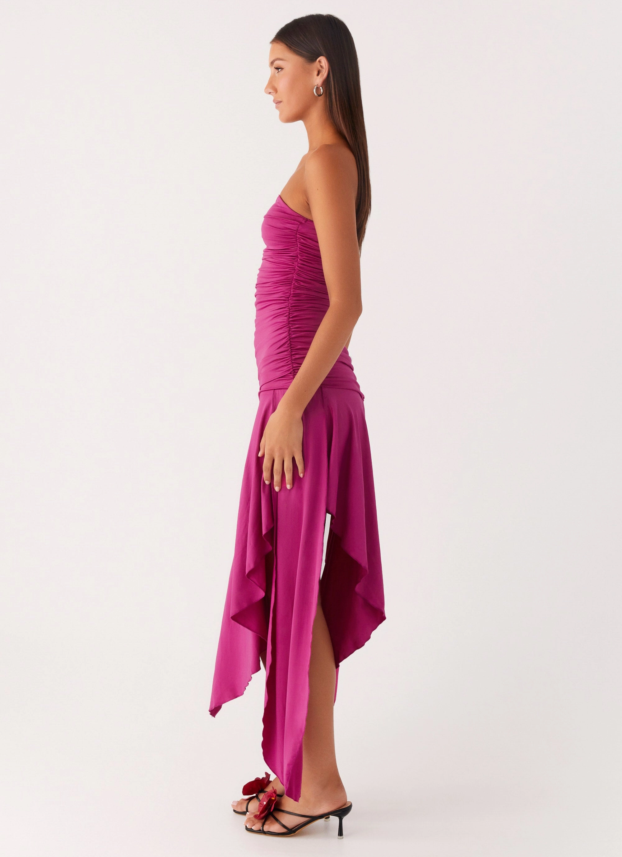 Ora Strapless Maxi Dress - Fuchsia