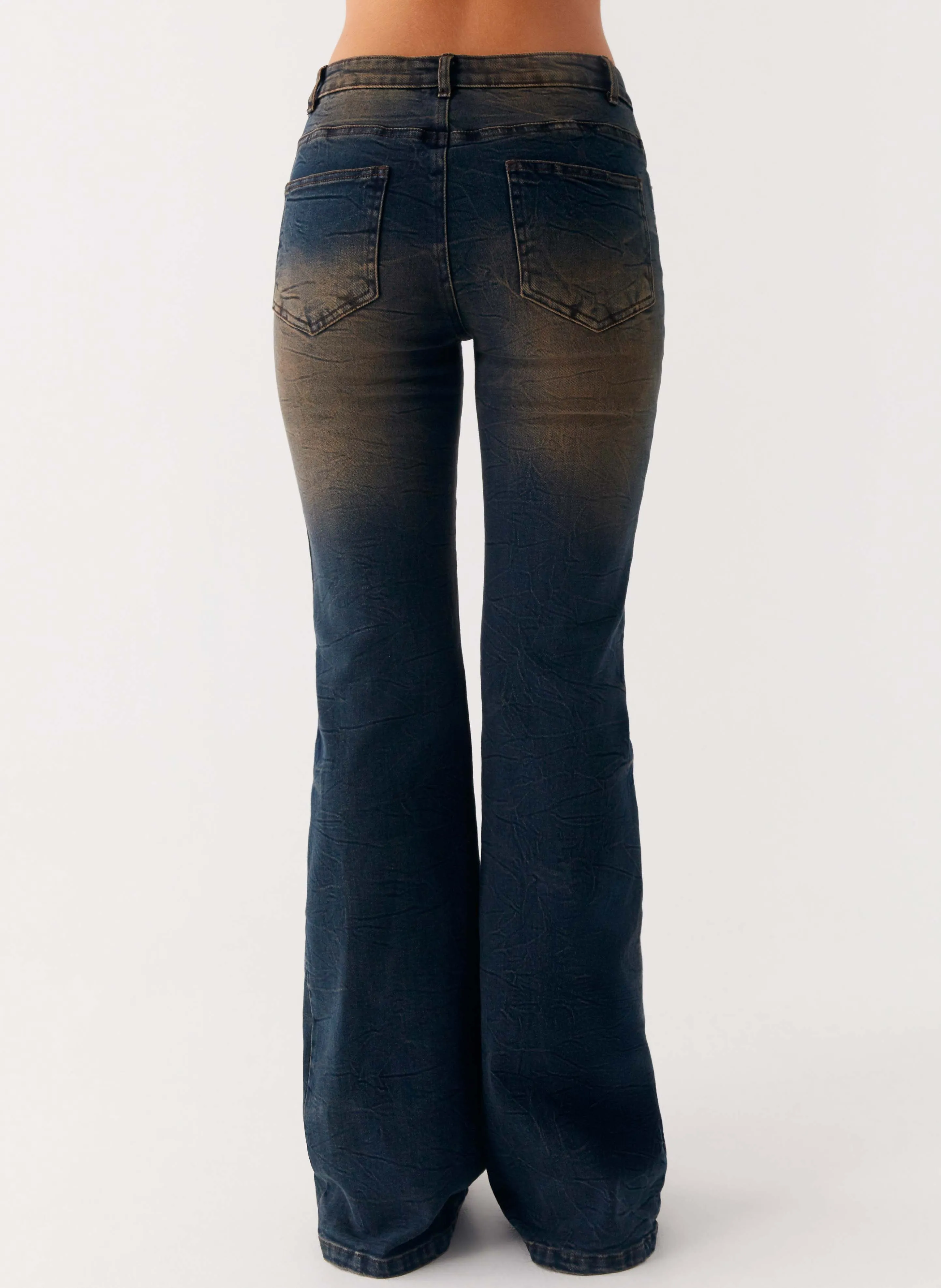 Oregon Flared Jeans - Dirty Black Wash