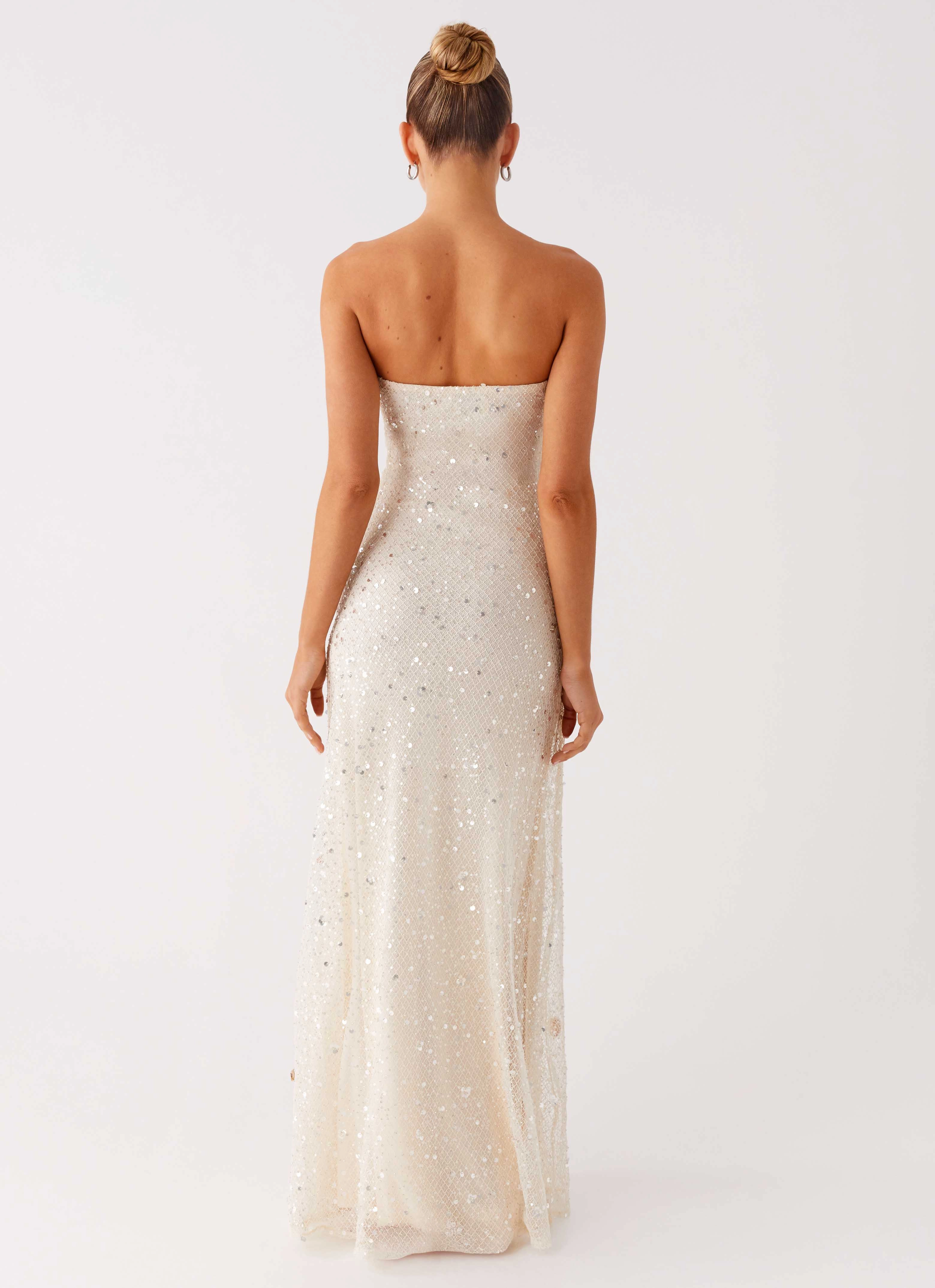 Orelli Shell Sequin Knit Maxi Dress - Ivory