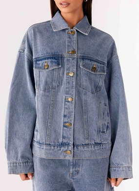 Orleans Oversized Denim Jacket - Blue Orleans Oversized Denim Jacket - Blue